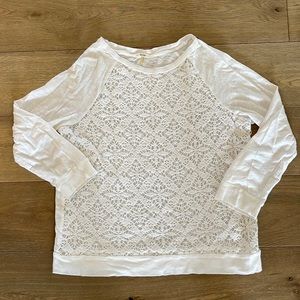 Anthropologie lightweight top with lace front